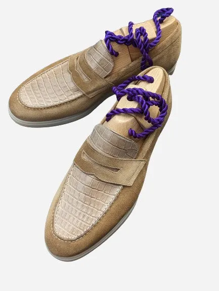 Ascot Sunseeker - Beige Crocodile & Beige Suede