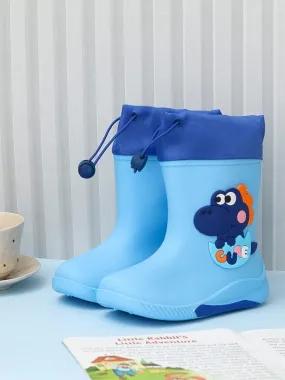 Blue Frog Themed Rain Boots For Boys