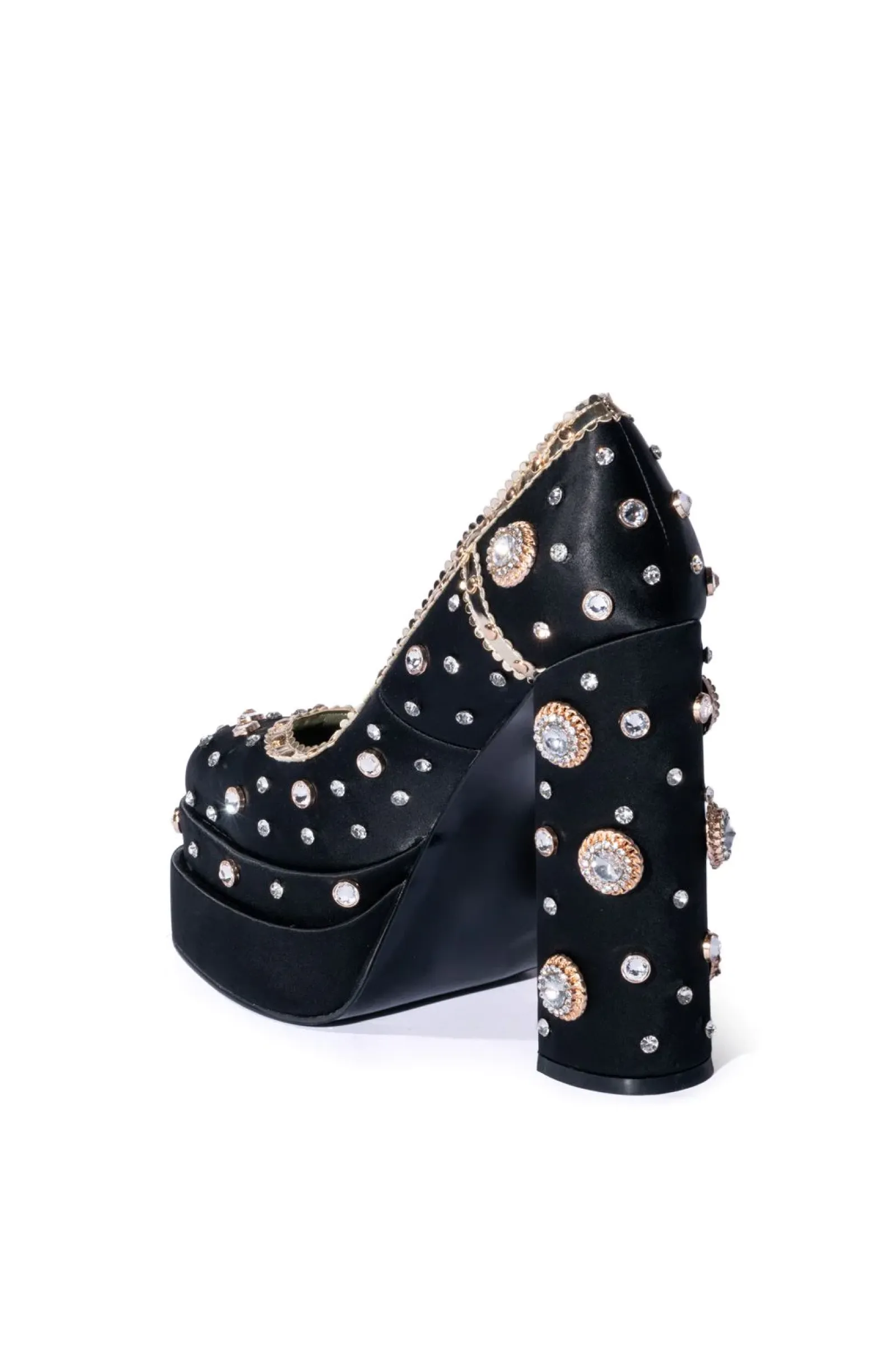 CLEA-BLACK PLATFORM EMBELLISHED PUMP