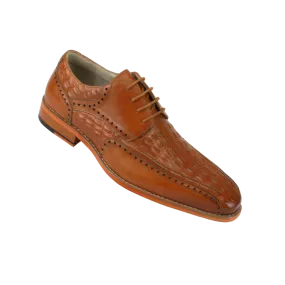 Cognac Giovanni Milford Men's Lace-Up Shoes Genuine Leather