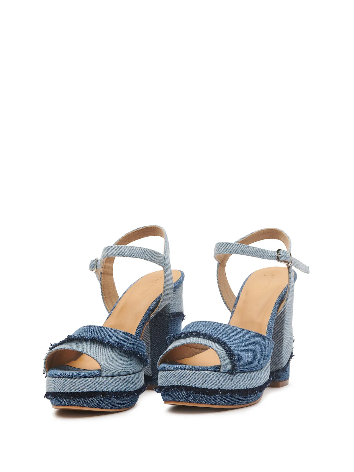 Cut & Sew Denim Statement Heels