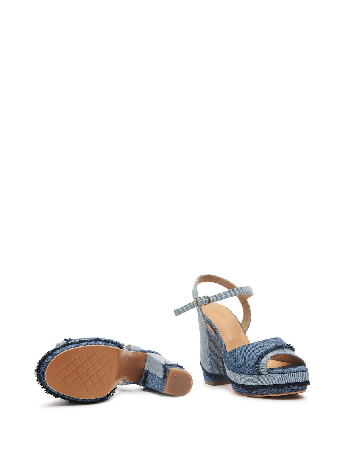 Cut & Sew Denim Statement Heels