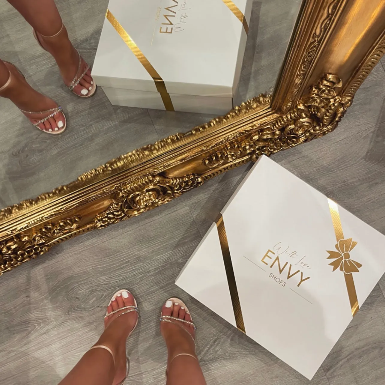 ELISSA CHAMPAGNE SATIN STRAPPY DIAMANTE HEELS