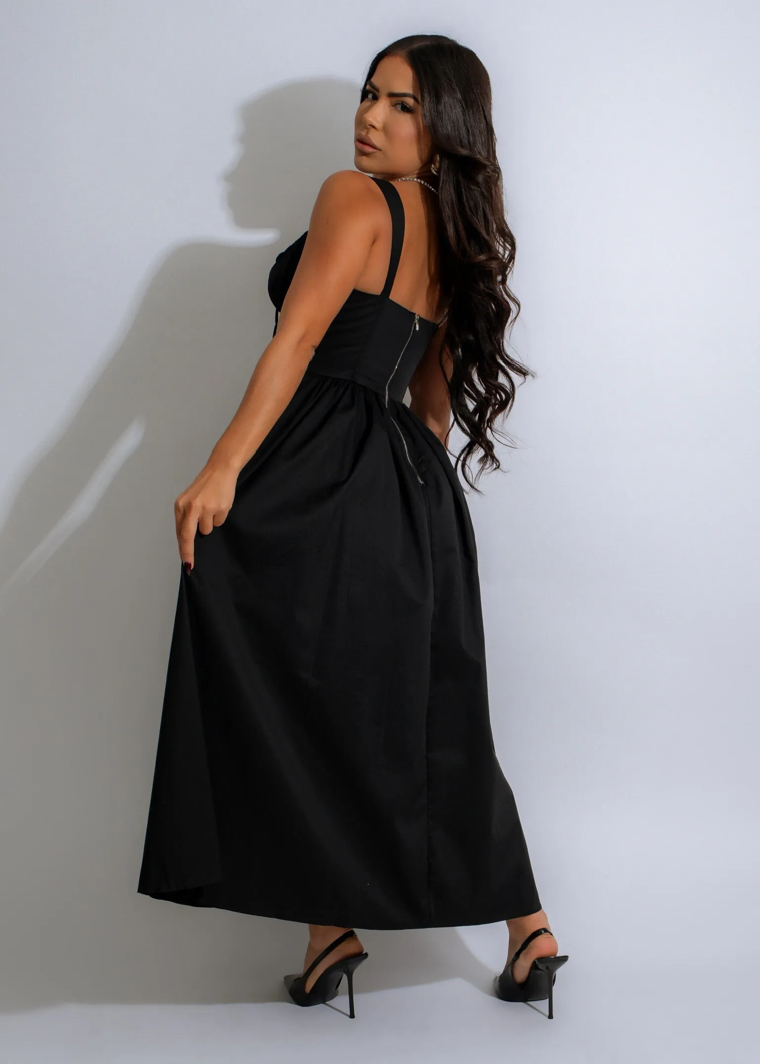 Making Marks Midi Dress Black