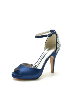 Party Peep Toe Rhinestone Embellished High Heels