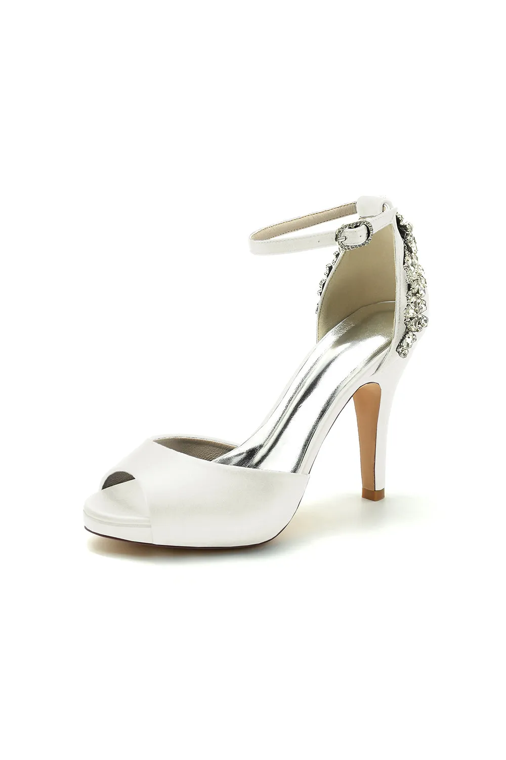 Party Peep Toe Rhinestone Embellished High Heels