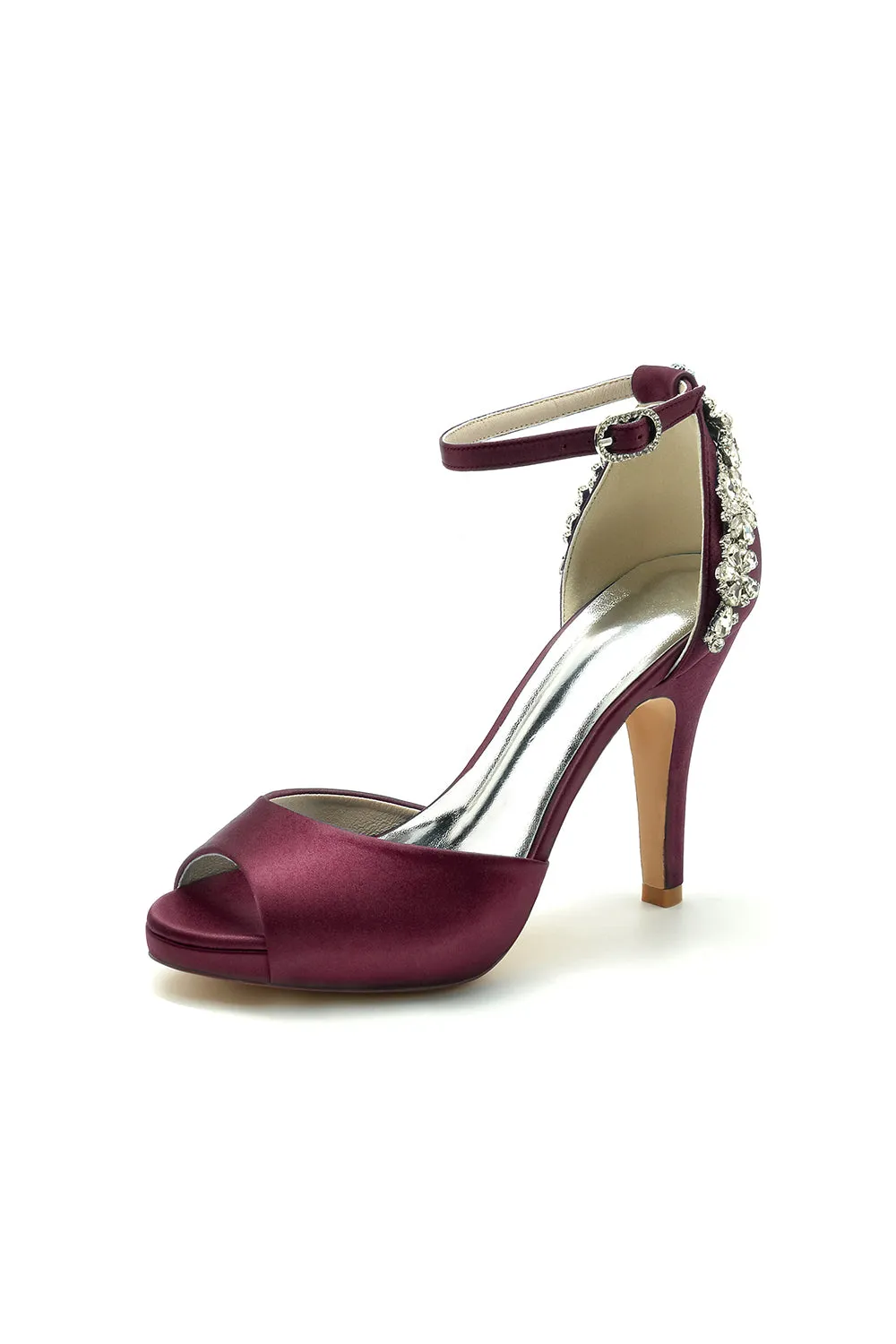 Party Peep Toe Rhinestone Embellished High Heels