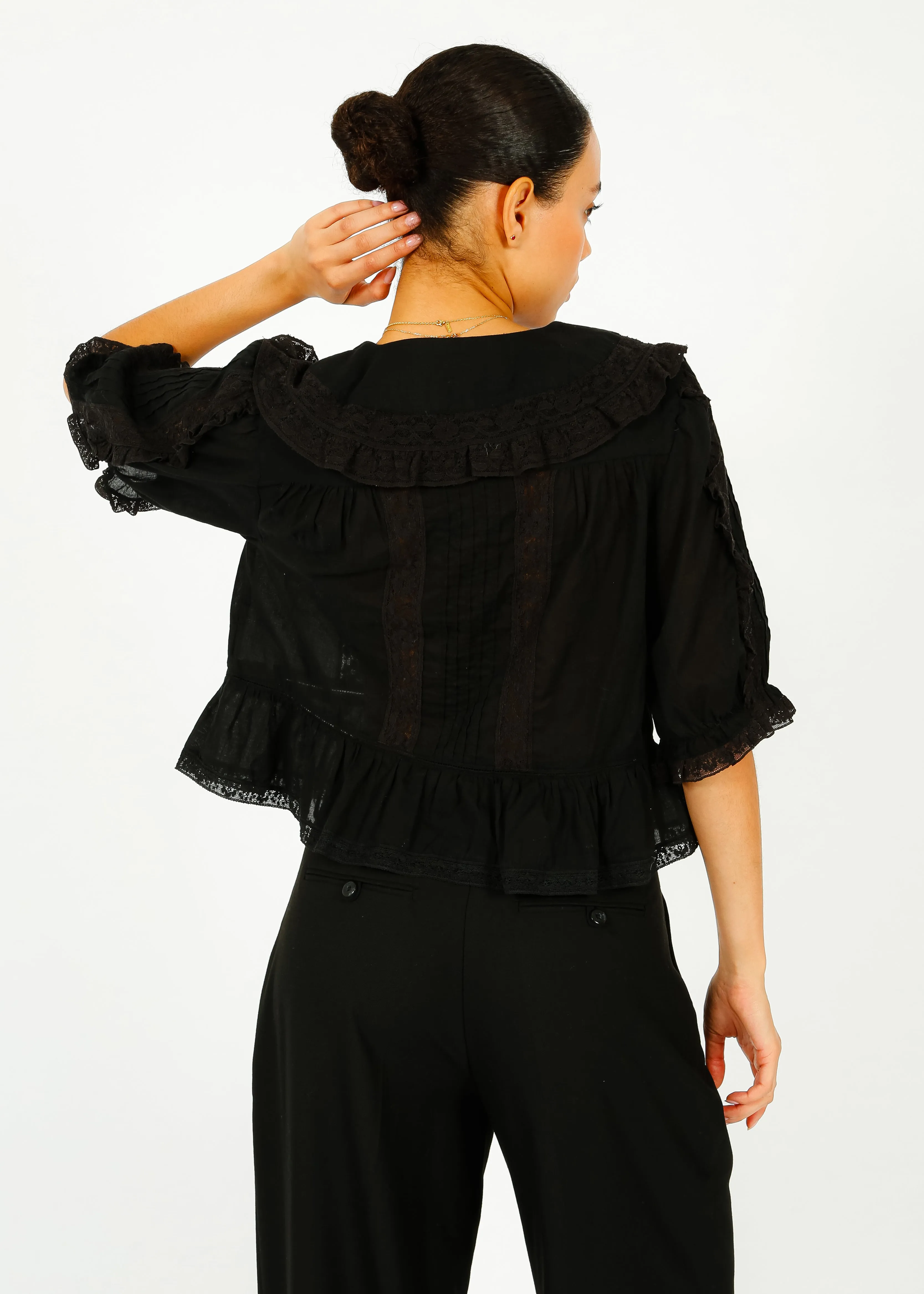 RIXO Ellery Top in Black