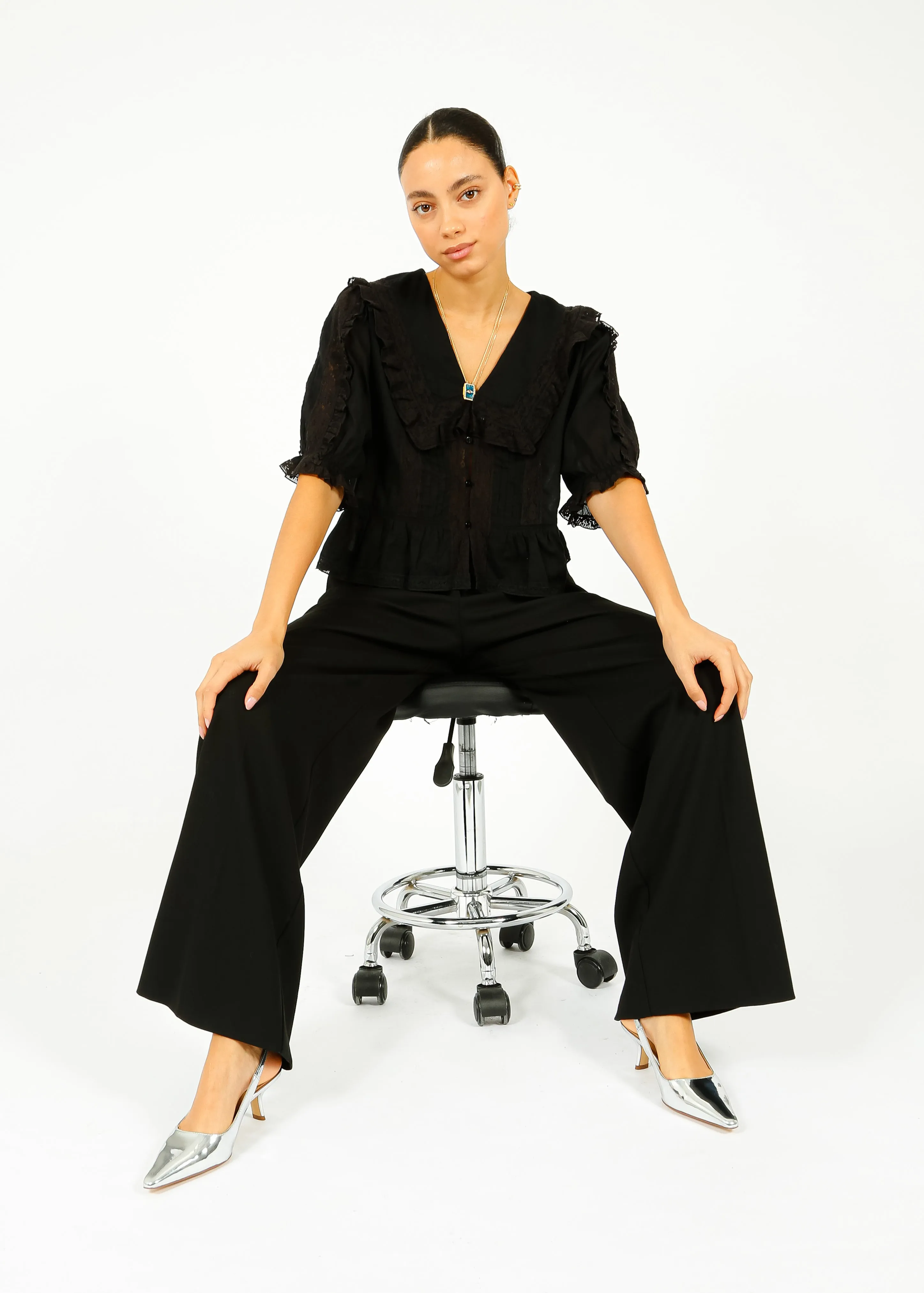 RIXO Ellery Top in Black