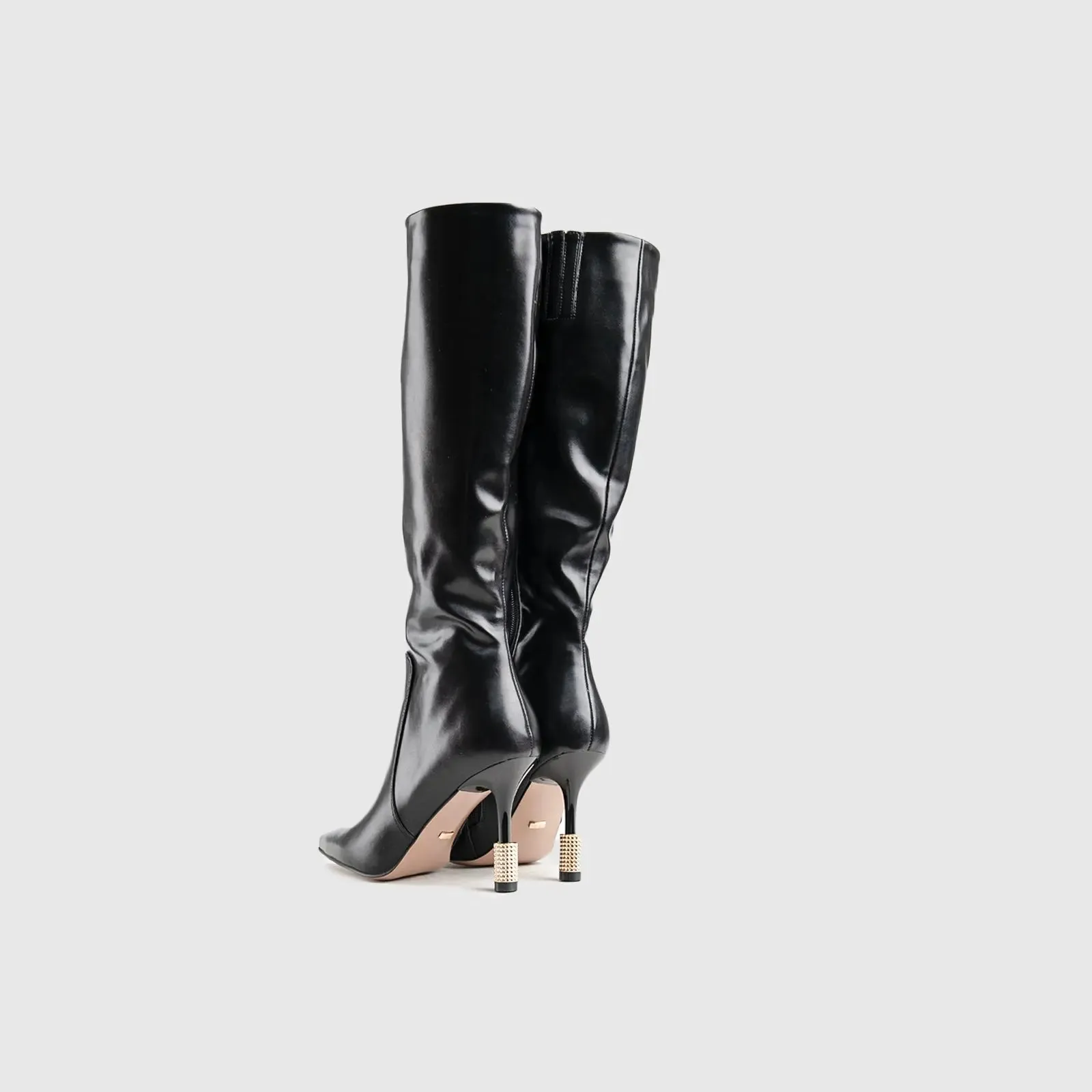 Statement High Heel Long Boot Black Car_037