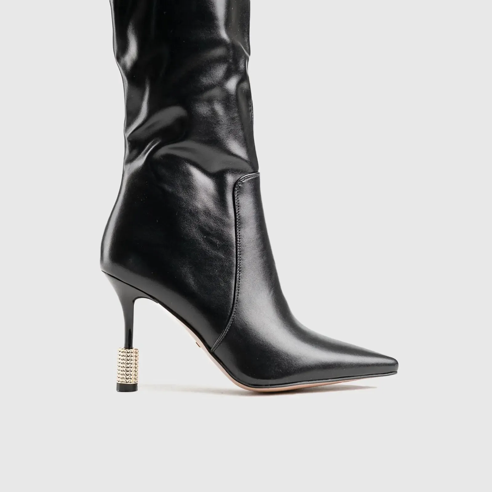 Statement High Heel Long Boot Black Car_037