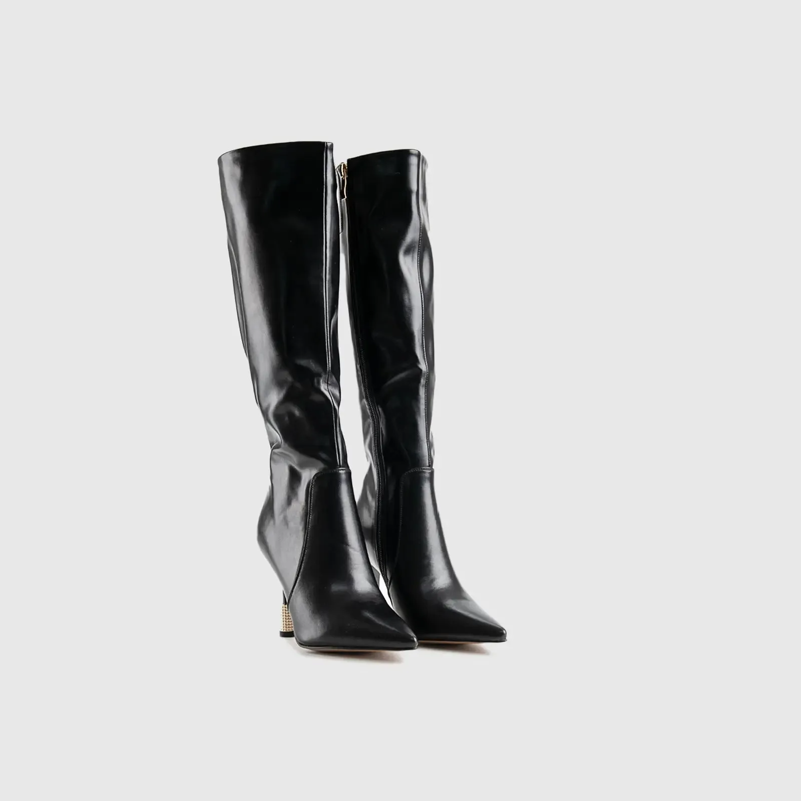 Statement High Heel Long Boot Black Car_037