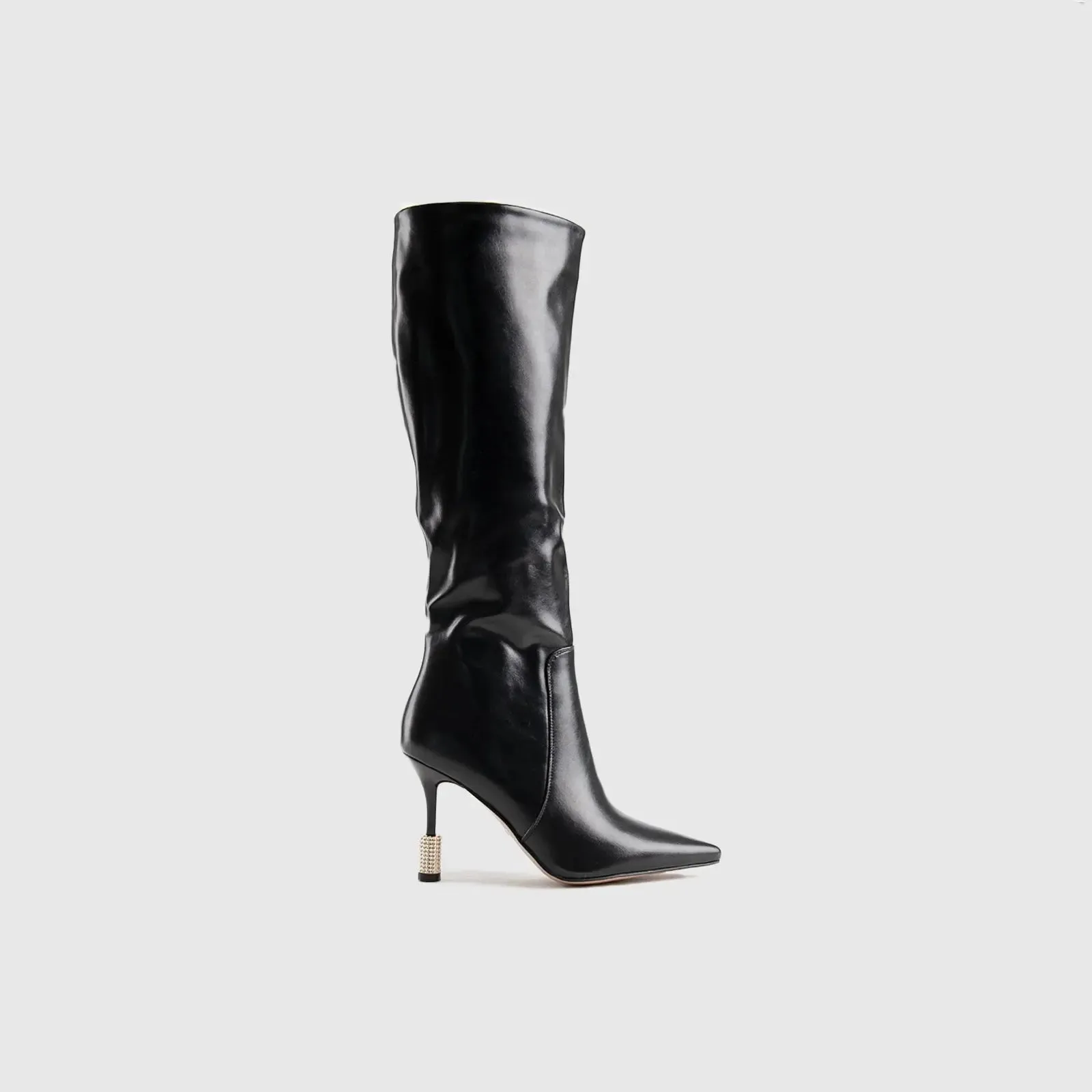 Statement High Heel Long Boot Black Car_037