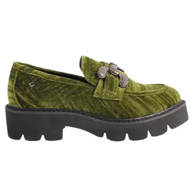 Una Healy Ladies Loafers - Take My Breath - Green Velvet